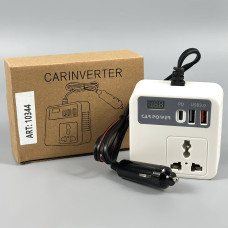 Автомобільний інвертор 12V-220V від прикурювача (USB, Type-C, LED дисплей)