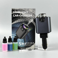 Автомобільний зарядний пристрій та Аромадіфузор з проєкцією Starlight D1 5in1 45W (with cable Type-C+Lightning)