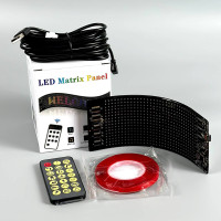 Гнучкий дисплей LED Matrix Panel (програмована) APP та з пультом (led 20*64) 34,8*10,2см