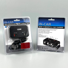 Розгалужувач прикурювача in-car 1656 120W (3 прикурювачі +USB+QC4.0+2*Type-C, DC12-24V)