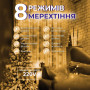 Гірлянда Мішура Xmas срібний провід, таймер, пульт ДУ 6Вт WW-2 від 220V 30m (Теплий)