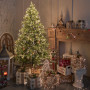 Гірлянда Мішура Xmas зелений провід, 8 режимів світіння, пульт ДУ W-1 900LED 220V 30m (Білий)