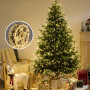 Гірлянда Мішура Xmas срібний провід, 8 режимів світіння, пульт ДУ WW-1 900LED 220V 30m (Теплий)