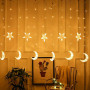 Світлодіодна гірлянда Xmas Curtain ball lamp 3mх0.7m 3m*0.7m Місяць 5, Зірка 4 Теплий