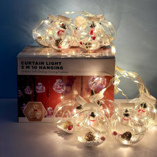 Гірлянда (Штора) Сніговик Copper curtain ball lamp 3m*1.5m 200 Led Теплий білий від 220V Гірлянда (Штора) Сніговик Copper curtain ball lamp 3m*1.5m 200 Led Теплий білий від 220V