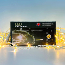 Гірлянда Xmas LED 120 3.3 Line Short curtain (Бурульки/Бахрома) W-1 Теплий білий 5 метрів Вулична (Білий дріт)