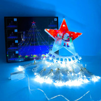 Світлодіодна гірлянда Xmas Водоспад із зіркою 210Led Білий від 220V