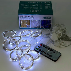 Світлодіодна гірлянда Xmas Водоспад 300 Led 3m*3m (10 pcs) на мідному дроті Білий від USB з пультом
