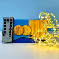 Світлодіодна гірлянда Xmas Водоспад 3m*2m 240 Led (12 pcs) Теплий на мідному дроті USB з пультом