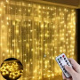 Світлодіодна гірлянда Xmas Водоспад 3m*2m 240 Led (12 pcs) Теплий на мідному дроті USB з пультом