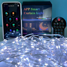 Гірлянда Штора з анімаціею з APP Smart та пультом від USB 256 LED (1,6*1,6m)