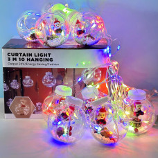 Гірлянда (Штора) Дід Мороз Copper curtain ball lamp 3m*1.5m 200 Led Мультикольорова від 220V Гірлянда (Штора) Дід Мороз Copper curtain ball lamp 3m*1.5m 200 Led Мультикольорова від 220V