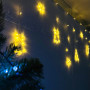 Гірлянда (Штора) дзвіночок, ялинка, олень, зірки 3.5m*1m 138LED Теплий від батарейок