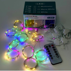 Світлодіодна гірлянда Xmas Водоспад 300Led 3m*3m на мідному дроті Мультикольорова від USB з пультом
