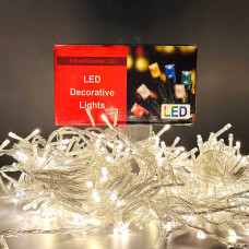 Гірлянда нитка на білому дроті 400LED 220V 20m (Теплий)