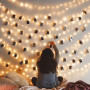 Гірлянда прищіпки на білому дроті 20LED від USB 4.5m (Теплий)