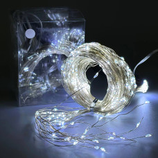 Гірлянда Кінський хвіст 400LED 2m 20pcs, крапля роси) від USB (Білий)