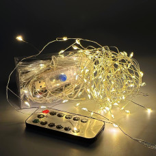 Гірлянда Мішура 8 режимів з пультом 100LED  від USB 3m (Теплий)