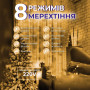 Гірлянда Мішура 8 режимів з пультом 100LED  від USB 3m (Теплий)