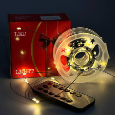 Гірлянда Роса зелений провід 400LED з пультом від USB 40V (Теплий)