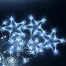 Гірлянда (Штора) Stars small and big (4m*0,4m) білий від 220V з конектором 
