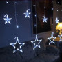 Гірлянда (Штора) Stars small and big (4m*0,4m) білий від 220V з конектором 