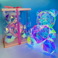 УЦІНКА Світлодіодний нічник Teddy with heart pink 40cm USB (з упаковкою) (м'ятий товар)