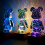 Нічник 3D Bearbrick Феєрверк KX230DX (RGB+Warm Light, від USB 5V) (22,7см)