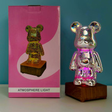 Портативний нічник 3D Bearbrick Феєрверк KX197XX-D (RGB+Warm Light) (19,7см)