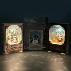 Новорічний нічник XMAS Книжка WLD-24023A-B з блискітками та музикою (від мережі, 3*АА) 19см