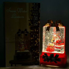 Новорічний нічник XMAS Подарунок WLD-25010A з блискітками та музикою (від мережі, 3*АAА) 18см