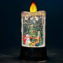 Новорічний нічник XMAS Свічка з сніговиком WLD-23016B з блискітками та музикою (від мережі, 3*ААА) 25см