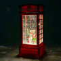 Новорічний нічник XMAS Телефонна будка WLD-2102B з блискітками та музикою (від мережі, 3*АА) 19.5см
