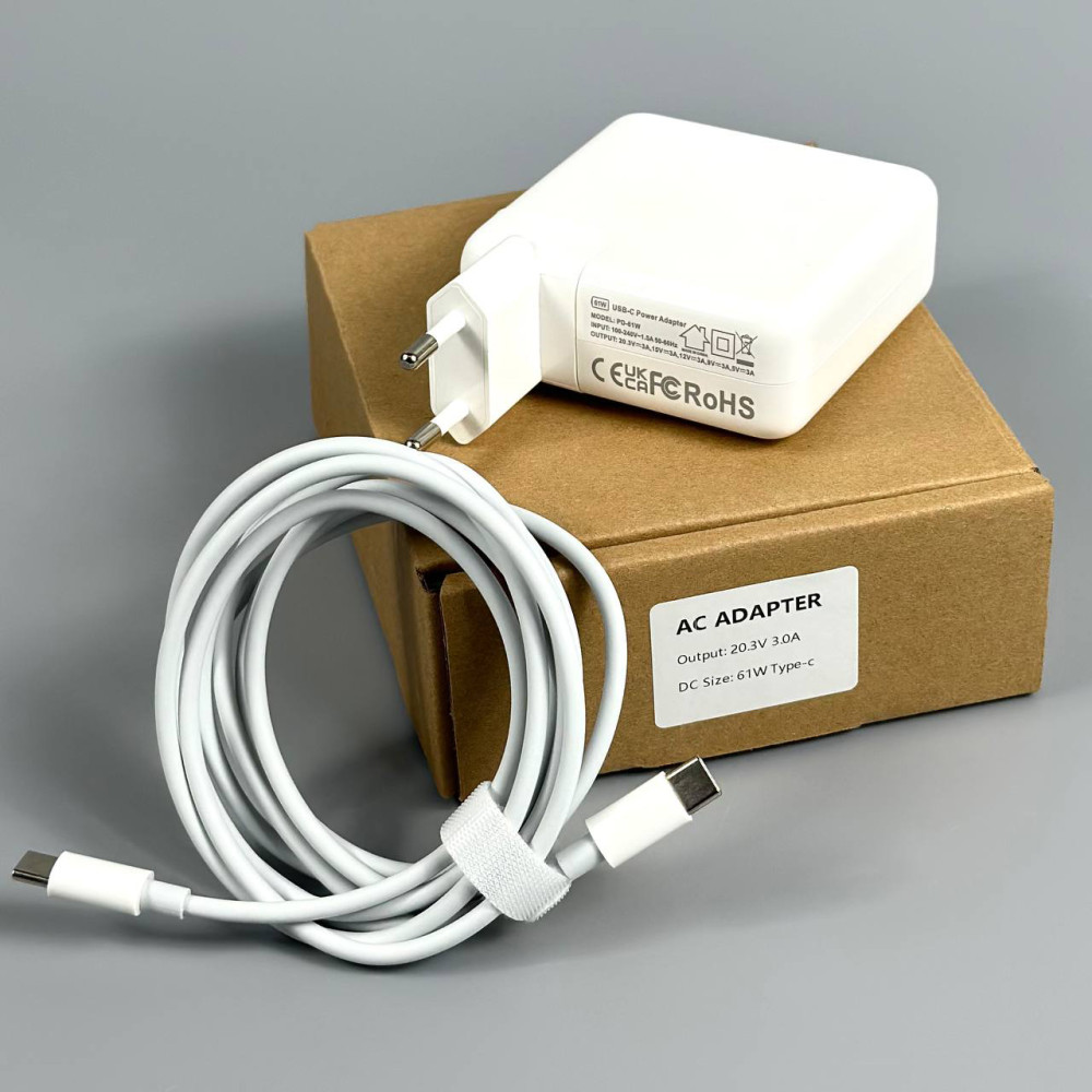Мережевий зарядний пристрій для ноутбука 61W, 20.3V, 3.0A Type-C to Type-C 1.9m