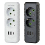 Мережевий розгалужувач із заземленням F103 2USB+Type-C 2 розетки 2500W, 10A
