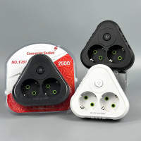 Мережевий розгалужувач із заземленням F201 2 розетки 2500W, 10A