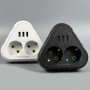 Мережевий розгалужувач із заземленням F202 3USB 2 розетки 2500W, 10A