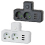 Мережевий розгалужувач із заземленням F302 3USB 2 розетки 2500W, 10A