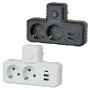 Мережевий розгалужувач із заземленням F303 2USB+Type-C 2 розетки 2500W, 10A