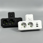 Мережевий розгалужувач із заземленням F303 2USB+Type-C 2 розетки 2500W, 10A