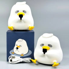 Силіконовий нічник Качка A017 із сенсорним керуванням 1200mAh (3 режими яскравості) 10.5см