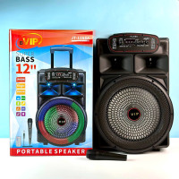 УЦІНКА Колонка VIP JT-1268A з RGB-підсвічуванням та мікрофоном (35,0*28.5*53,5 см) (зламане колесо)