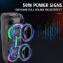 Колонка Sing-e ZQS8313 RGB з мікрофоном 20W*3, 5000mAh (82,8*29,0*28,1 см)