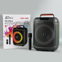 Колонка Sing-e CQS-S683 RGB 50W, 12000mAh з мікрофоном та пультом (38,0*28,0*26,0 см)
