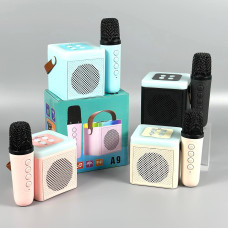 Колонка A9 (з мікрофоном, Bluetooth, 500 mAh, SD та підсвіткою) (8,5*8,5*8см)