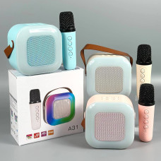 Колонка A31 (з мікрофоном, Bluetooth, 800mAh, USB, SD та підсвіткою) (11*11*6,5см)