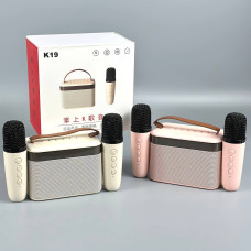 Колонка K19-2 з 2-ма мікрофонами, Bluetooth, SD, FM та підсвіткою (12,5*9*7,5см)