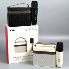 Колонка K18-1 з мікрофоном, Bluetooth, SD, FM та підсвіткою (12,5*10*7,5см)
