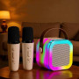Колонка K12-2 з 2-ма мікрофонами Bluetooth, SD, FM, RGB (9,0*9,0 см)
