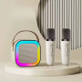 Колонка K12-2 з 2-ма мікрофонами Bluetooth, SD, FM, RGB (9,0*9,0 см)